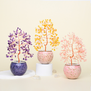 Hot Sale Natural Amethyst Crystal Money <b>Tree</b> Ceramic Bowl Base Fortune <b>Tree</b> for Home Office Desk Decor - Product Image 2
