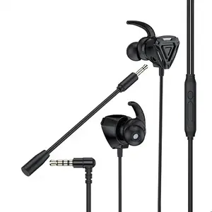 GM3 Double microphone sans délai casque filaire basses profondes téléphone de jeu écouteurs filaires