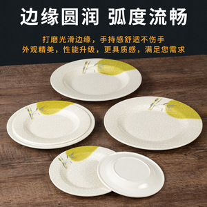 Assiettes en mélamine Xiangyuan, plats ronds en plastique pour usage commercial, assiettes à dîner, assiettes imitation porcelaine pour restauration rapide - Product Image 3