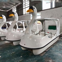 Bateau à pédales en fibre de verre Meierya Swan avec ailes, modèle M078, capacité de 120 kg pour 5 à 10 passagers, divertissement aquatique en plein air