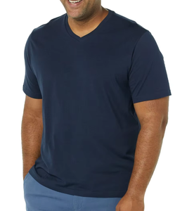 <span class=keywords><strong>T</strong></span>-shirt da uomo con logo personalizzato, scollo <span class=keywords><strong>a</strong></span> <span class=keywords><strong>V</strong></span>, manica corta, tinta unita, vestibilità ampia, taglie forti, oversize, casual, basic, per uso quotidiano e gruppi di squadra - Product Image 2