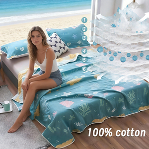 Manta de Siesta 100% Algodón Puro Súper Suave, Decorativa Verde Estilo Granja, 150cm X 200cm, Para Todas las Estaciones, Cubre Silla Estilo Rústico - Product Image 1