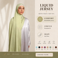 Hijab en jersey liquide de qualité supérieure, rafraîchissant et léger, délicat mais non transparent avec une brillance subtile, haute qualité pour les musulmanes