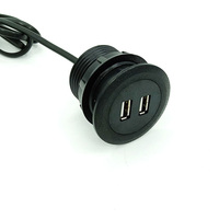 Prise de courant encastrable de bureau avec chargeur USB Type-C et voyant lumineux, extension de câble de données pour téléphone portable