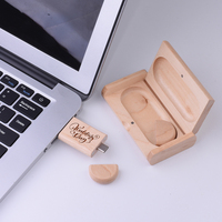 Flashdisk Kayu Bambu Walnut Maple USB C Tipe C Pen Drive OTG USB 2.0 8GB 16GB 32GB 64GB 128GB Pendrive