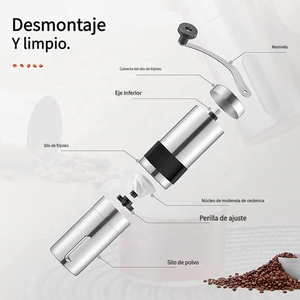 Molinillo manual de granos de café con muelas cerámicas ajustables y capacidad para 35g - Product Image 2