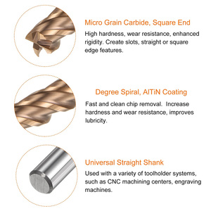 55 Degree 4 Flutes Straight Shank Coated <strong>End</strong> <strong>Mill</strong> <strong>Long</strong> <strong>End</strong> <strong>Mill</strong> for Steel - Product Image 4