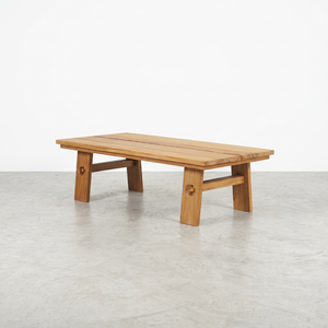 Table basse rectangulaire minimaliste en bois massif pour l'extérieur - Product Image 1