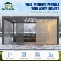 Pergola en aluminium avec lames motorisées, imperméable, résistante à la pluie, pare-soleil, structure de toit réglable pour jardin, villa, terrasse, patio