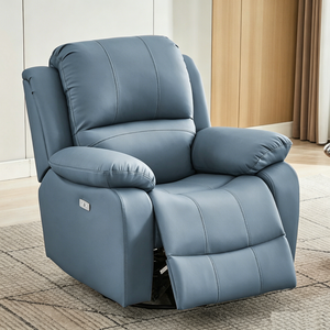 Fauteuil inclinable relaxant à bascule et pivotant, en tissu ou cuir, design moderne, à commande manuelle, prix usine - Product Image 4