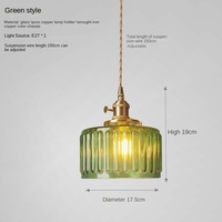 Haute qualité Vintage laiton verre maison Bar Restaurant café chambre petite créative LED suspension