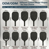Raket Pickleball OEM Berbahan Serat Karbon T700 Thermoformed Soft Touch dengan Inti Busa EVA 14mm, Disetujui USAPA