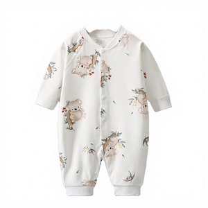 Pigiama per Neonati in Cotone Organico con Stampa Personalizzata di Cartoni Animati, Morbido e Traspirante, Tutina a Maniche Lunghe con Bottoni a Scatto - Product Image 4