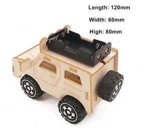Fai da te in legno modello di auto giocattoli di scienza adolescente assemblato giocattoli di sollevamento elettrico materiale kit per bambini educativi - Product Image 5