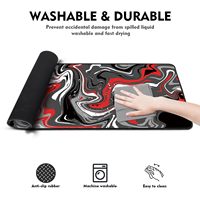 Grand tapis de souris de jeu d'art abstrait rouge et noir étendu avec tapis de souris en caoutchouc antidérapant pour le bureau à domicile