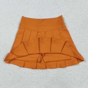 8,18 GLK0109 minifalda de verano para niños y niñas cómodo vestido informal transpirable en amarillo sólido naranja Yog - Product Image 2