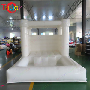 Castillo Inflable Blanco de 4x2.5m <span class=keywords><strong>con</strong></span> <span class=keywords><strong>Piscina</strong></span> de Pelotas para Niños Pequeños, Mini Castillo Inflable para <span class=keywords><strong>Alquiler</strong></span> - Product Image 2