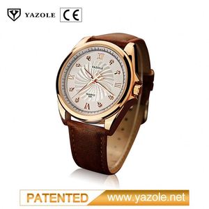 Yazole 325 고전적인 prc 남성 쿼츠 시계 좋은 정품 가죽 스트랩 방수 심플 캐주얼 시계 공장 - Product Image 3