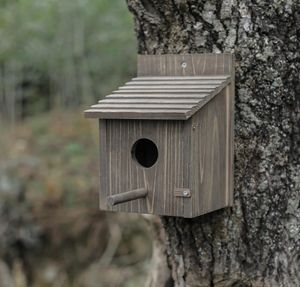 Ahşap kuş evleri dışında için kutup ile dayanıklı kuş evi ispinoz asılı <span class=keywords><strong>Birdhouse</strong></span> bahçe ülke evler için - Product Image 4