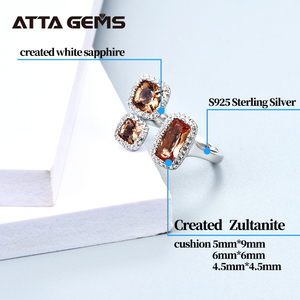 Anello <span class=keywords><strong>in</strong></span> <span class=keywords><strong>Argento</strong></span> Sterling con Zultanite da 7 Carati, Pietra Diaspore Creativa a Facce Multiple, Cambia Colore, Stile Speciale - Product Image 3