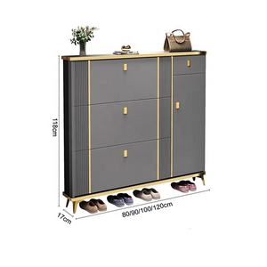 Scarpiera Girevole Sottile in Legno Pieghevole da Ingresso Mobile per la Casa Scarpiera Girevole Salvaspazio - Product Image 6