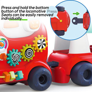 Trotteur multifonctionnel 4 en 1 pour enfants, trotteur assis, à tirer, alimenté par batterie, en train. - Product Image 4