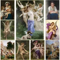 Affiche d'art classique de l'artiste William Bouguereau, peinture à l'huile sur toile, art mural animalier, décoration de salon, décoration de la maison, original