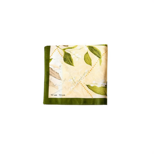 Foulard Quadrato con Stampa a Foglie 70x70Cm Accessorio di Moda per Donne - Product Image 2
