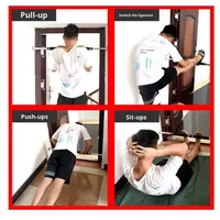 Barre de fitness horizontale murale en acier pour intérieur, portable, avec revêtement en caoutchouc, sans perçage