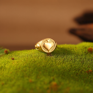 Fashion <b>Rings</b> PVD Gold Plated 316L Stainless Steel Heart Design Sustainable Resistant Jewelry - Product Image 3
