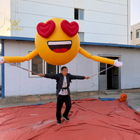 Ballon gonflable publicitaire en forme de visage souriant pour défilés d'entreprise, marionnette gonflable expressive