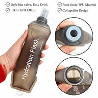 Bouteille d'eau souple pliable en TPU 250ML/500ML, gourde d'hydratation réutilisable pour la randonnée, la course à pied, le cyclisme, le marathon