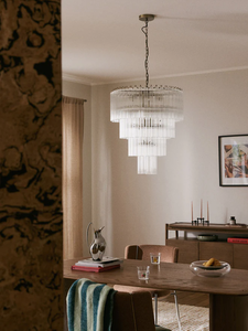 Grande <span class=keywords><strong>Lampadario</strong></span> <span class=keywords><strong>Vintage</strong></span> in Stile Moderno di Metà Secolo con Aste in <span class=keywords><strong>Vetro</strong></span> - Product Image 5