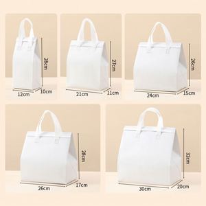 กระเป๋าเก็บความเย็นแบบใช้ซ้ำได้ ผลิตจากฟิล์มเคลือบไม่ถักทอ สำหรับใส่อาหาร เค้ก จัดส่งอาหาร พร้อมพิมพ์ลายตัวอักษร ใช้เป็นตะกร้าใส่อาหารกลางวันได้ - Product Image 5