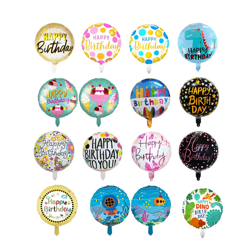 Palloncini all'ingrosso più venduti 18 pollici rotondi globos palloncino elio buon compleanno festa decorazione sfondo layout palloncino
