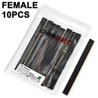 Connecteur d'extension à 40 broches mâle femelle à une rangée de 2.54mm plaqué or pour Arduino PCB Socket Board