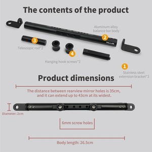 Extensor de barra de equilibrio de manillar cruzado de aleación de aluminio negro multifuncional para motocicleta Xilla de larga vida útil para Honda Dax125 - Product Image 6