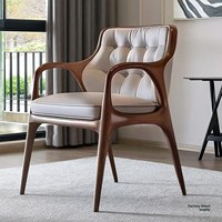 Moderner Nordamerikanischer Schwarznuss-Massivholz-Einzelsessel mit Armlehnen im Italienischen Designer-Stil Esszimmer- und Freizeitmöbel