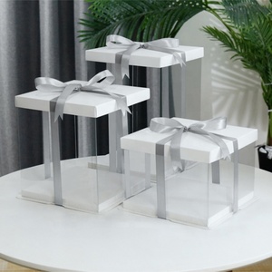 Factory Wholesale High Quality Transparent <b>Wedding</b> Birthday Party Square Clear Cake <b>Box</b> - Product Image 5