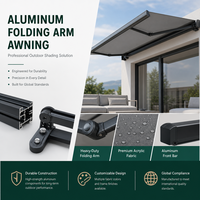 Auvent rétractable de luxe en aluminium sur mesure pour patio et jardin, grande taille, fabriqué en usine OEM