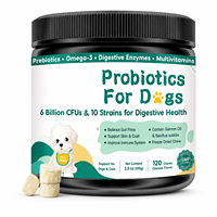 PetViva Supplément Probiotique pour Chiens 6 milliards d'UFC 10 Souches 120 Friandises à Mâcher Huile de Saumon Digestion Vente en Gros Usine OEM