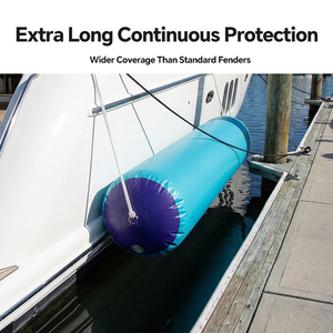 HOMFUL Fender Perahu Tiup Ekstra Panjang 10ft, Kain Jaring PVC, Bumper Silinder Tugas Berat untuk Dermaga Perahu Ponton - Product Image 3