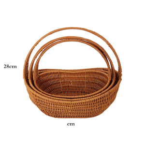 Panier de rangement en métal pour cuisine avec poignées, design multifonctionnel, tissu non tissé - Product Image 1