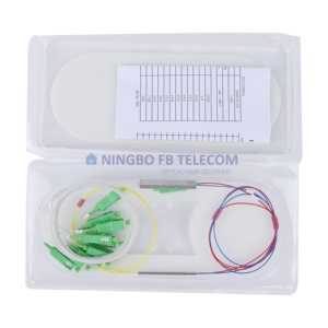 Produsen tabung baja pengisap optikal, 1x2 FBT Coupler Splitter dengan konektor 0.9mm SC/APC SC/UPC Fiber Optic Plc Splitter - Product Image 1