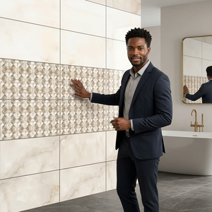 Azulejos de Cerámica de Alta Calidad con Acabado Brillante Efecto Mármol, 30x60cm 300x600mm, Antideslizantes, para Uso Interior en Baños y Centros Comerciales - Product Image 1