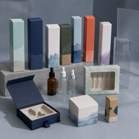 Hyaluronsäure-Serum-Kit-Box aus Strukturpapier mit PET-Fenster-Einsatz für Feuchtigkeitspflege, Kundenspezifische OEM-Herstellung, Wasserfest mit Matter Laminierung