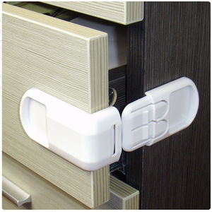 Gabinete de seguridad para niños y cerradura <span class=keywords><strong>Frid</strong></span>, cerraduras de puerta de congelador a prueba de bebés de plástico en ángulo recto, característica protectora para uso doméstico - Product Image 3