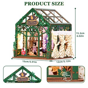 Kit de construction de maison miniature 3D Hamaileon, artisanat fait main, jouet pour adultes, bricolage, <span class=keywords><strong>puzzle</strong></span> en bois écologique, modèle de maison miniature - Product Image 2