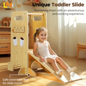 Torre de Aprendizaje Montessori 8 en 1 Transformable de Madera, Convertible en <span class=keywords><strong>Silla</strong></span> Alta, Taburete de Cocina para Niños - Product Image 1