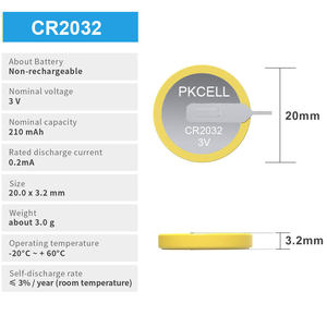 Vente en gros de piles bouton au lithium-ion 3,7 V LIR2032, remplacement des piles CR2032 <span class=keywords><strong>BR2032</strong></span> - Product Image 5